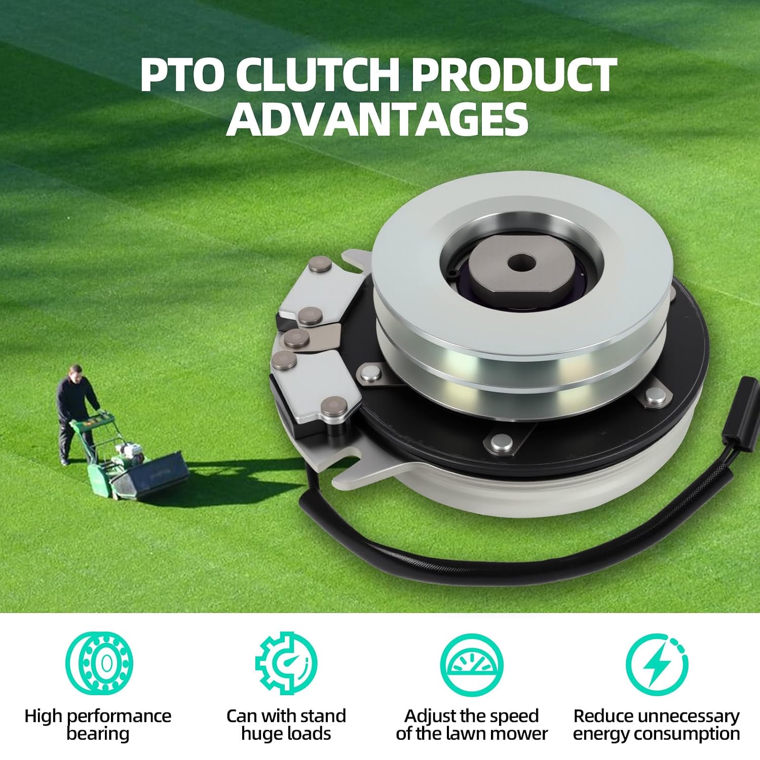 Electric PTO Clutch Compatible with Grasshopper 618 620 620T 718K 720K 721D 721DH2 721G2 Woods F21D Replacement Part Number 35520 58925 7058925 7058925YP 606242 388769