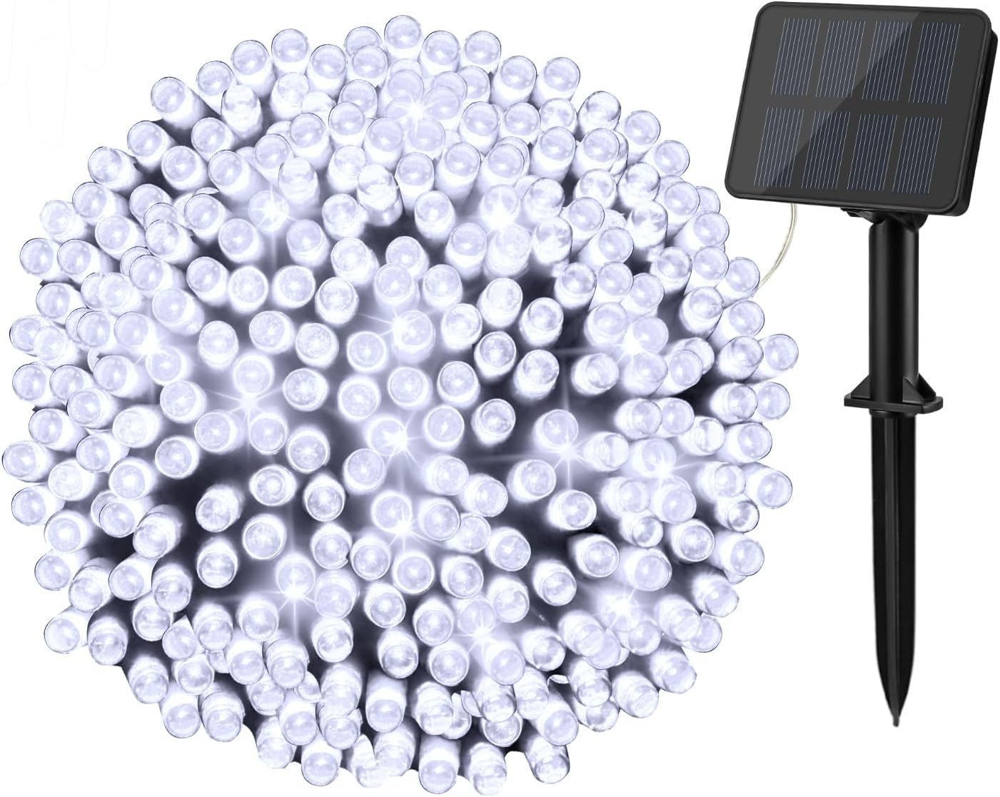 Gcstnn Solar String Lights Outdoor, 12M 120 LED Solar Powered Fairy Lights, 8 Modes IP65 Waterproof Solar Lights for Garden Patio Yard Party Christmas(Cool White)