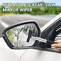 Vista 2 de Escobilla para espejo lateral de automóvil, limpiador telescópico retráctil, herramienta de limpieza antivaho y agua para clima lluvioso y brumoso