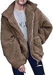 PRETTYGARDEN Women's Fashion Winter Coats Sherpa Fleece Faux Fur Shearling Oversized Trendy Jackets Warm Outerwear Clothing