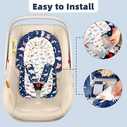 Miniatura 7 de Soporte para la cabeza de asiento de automóvil y fundas para correa, cojín mejorado 2 en 1 para asiento de automóvil infantil para niñas recién