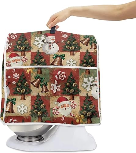 Miniatura 6 de Cubierta de batidora de pie de Navidad de 4.5 a 5 cuartos de galón, cubierta de mezclador retro, lavable, antimanchas, para cocina, piezas