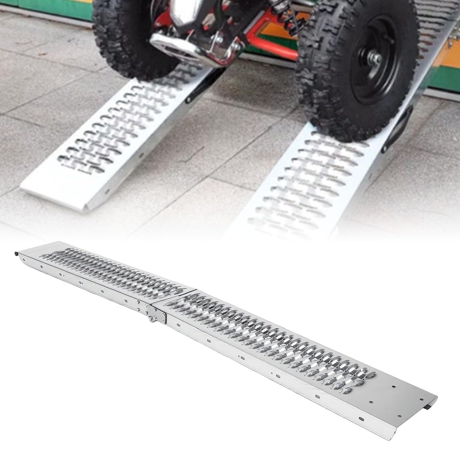 Fydun Motorrad Auffahrrampe Klapprampe Motorbike Rampe 260 Kg Tragfähigkeit rutschfest Klappbar Schwerlast Aluminiumlegierung für Verladung