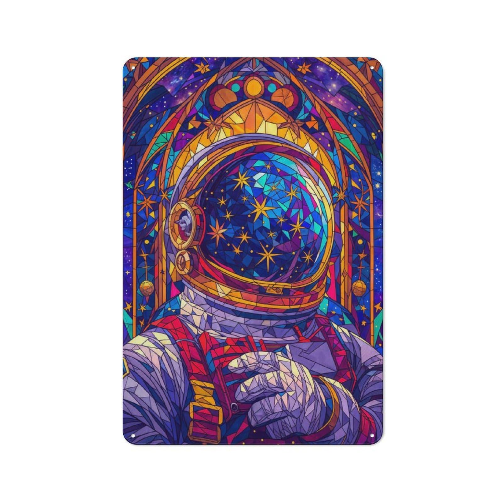 Junmoney Style Vintage Tin Wall Sign 30X20cm Featuring Cosmic Voyager, Room Wall Plaque For Flat, Dorm Room, Lounge Or Cafe