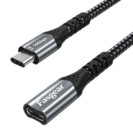 USB C Extension Cable, Fasgear 6ft USB 3.1 Gen 2 Type C Male to Female