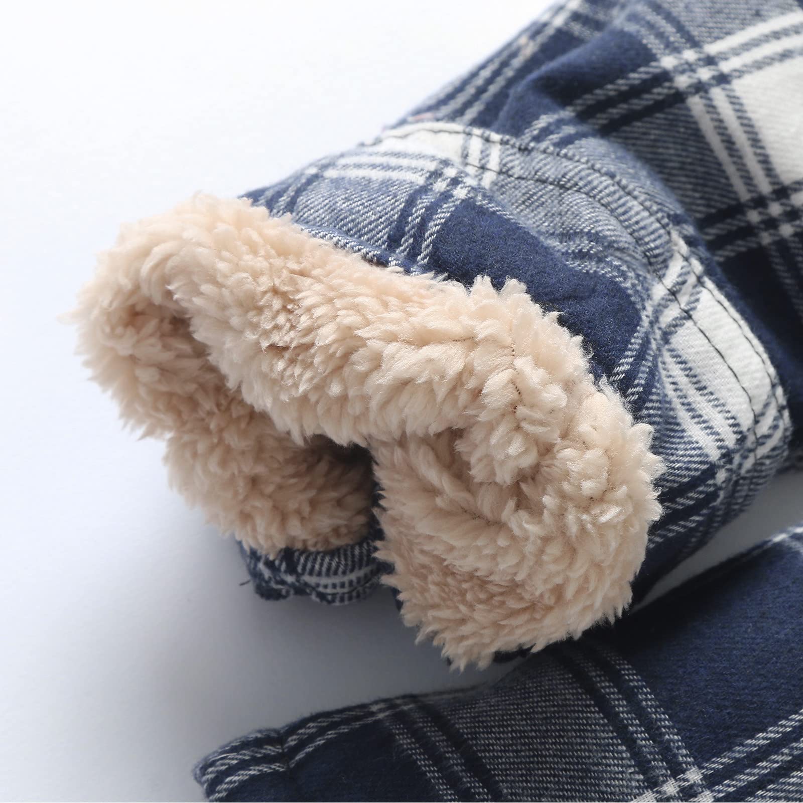 Camicia termica da uomo, in flanella, a quadri, in pile, imbottita, foderata, fodera interna