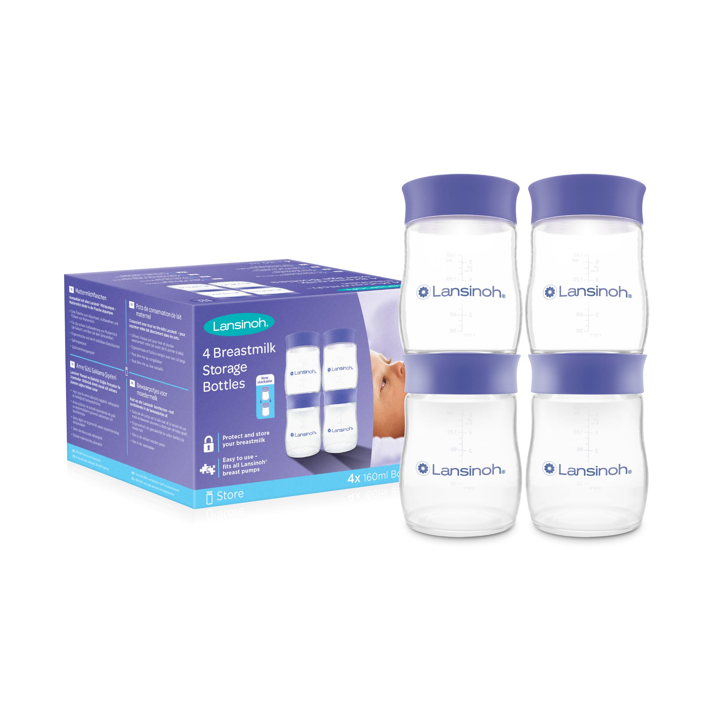 Plastic Milk Storage Bottles, 4 Count (Pack Of 1)