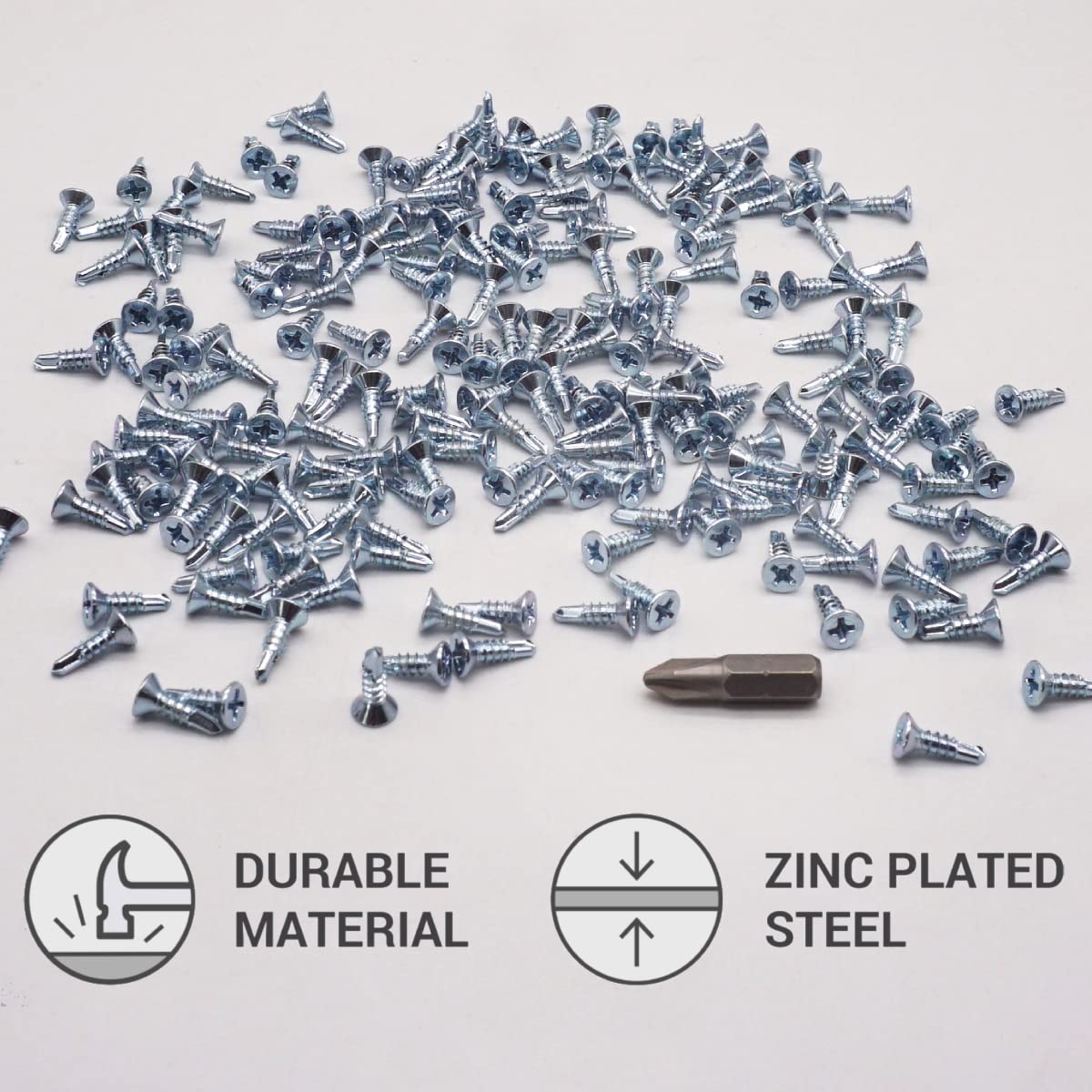 (Pack of 500 pcs) DIN 7504 P Zinc Plated Steel 3.5 x 13 mm Screws, Self-Drilling Sheet Metal Screw - Image 2