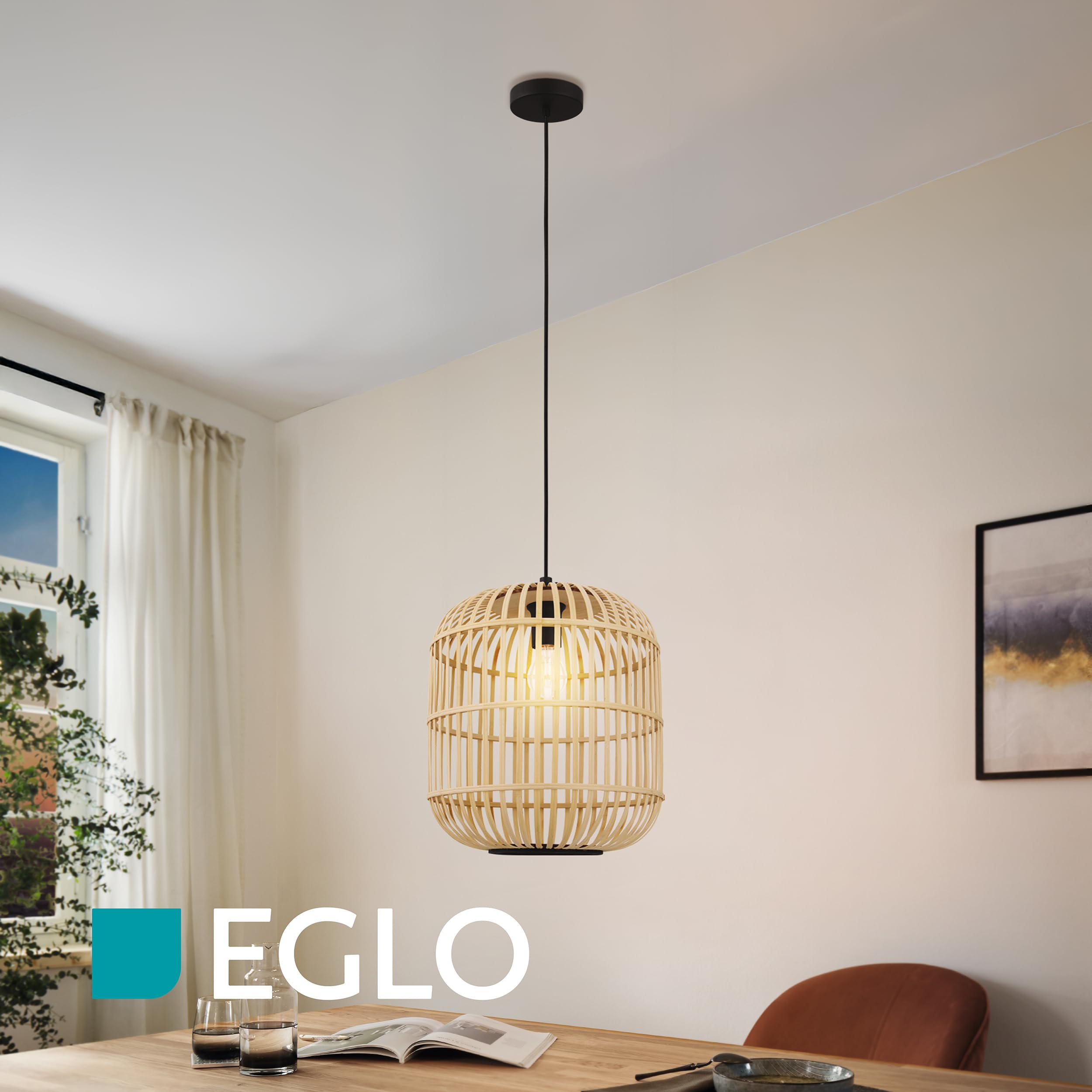 EGLO Mezzana Hanglamp - E27 - 65 cm - Zwart | Leen Bakker