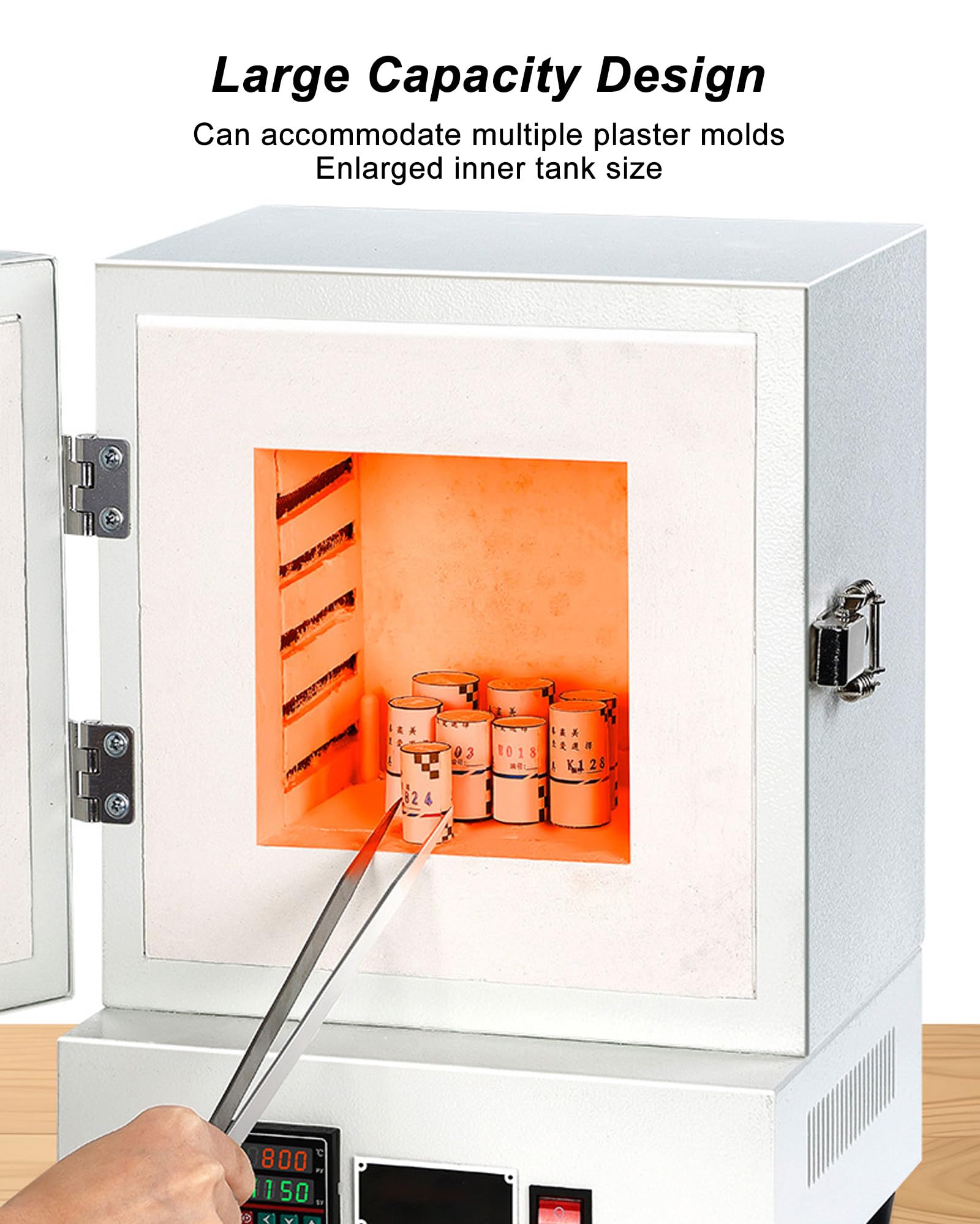 Horno de mufla calefactora de cuatro lados de 2000 W, máximo 1150 °C, sinterización a temperatura constante, for horno de fundición y tratamiento térmico
