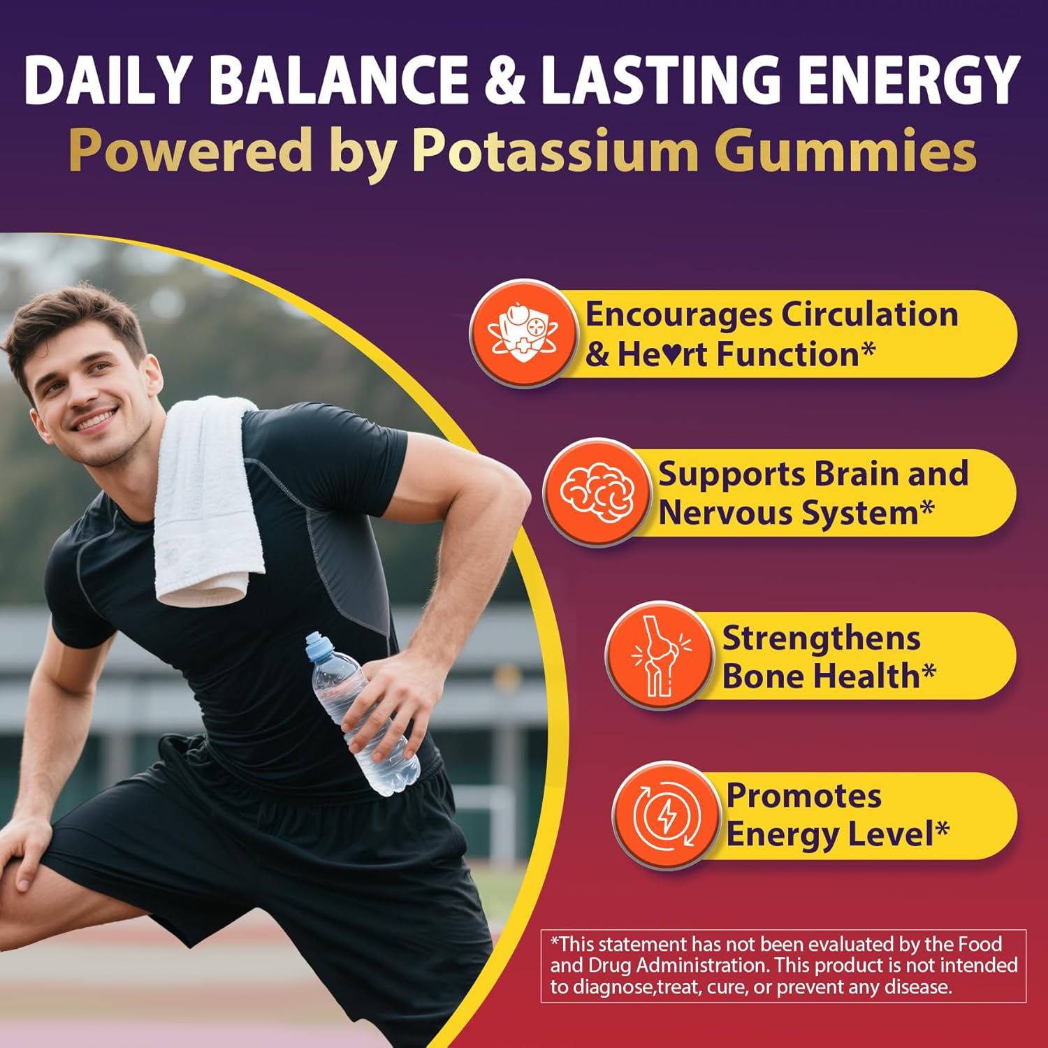 Potassium Citrate and Potassium Gluconate Supplement, 1200mg Two Forms of Potassium Gummies, w/Magnesium, Omega-3, Calcium, Vitamin D3 K2 B12 E B6, Folate for Mṵṣḉḷḙ, Nerves, Health Bones, 120Cts - Image 6