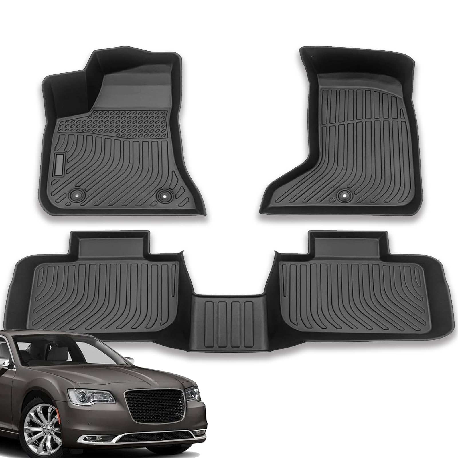 Charger Front and Rear Floor Liners; Black (11-23 RWD Charger) - Free Shipping