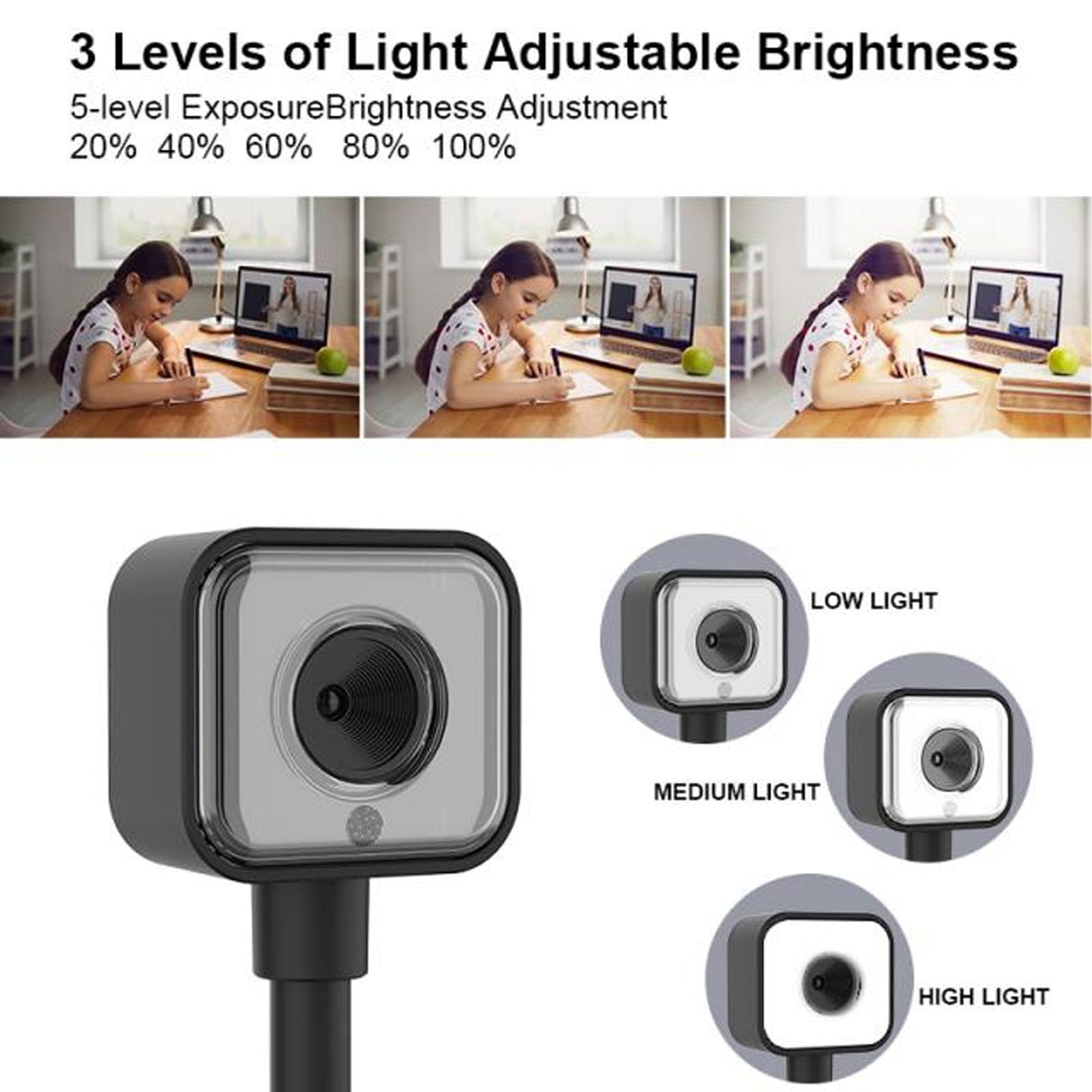 Zunate Cámara de Documentos USB Flexible de 13 MP de Alta Definición para Escaneo de Documentos y Videoconferencias Diseño de Gran Angular