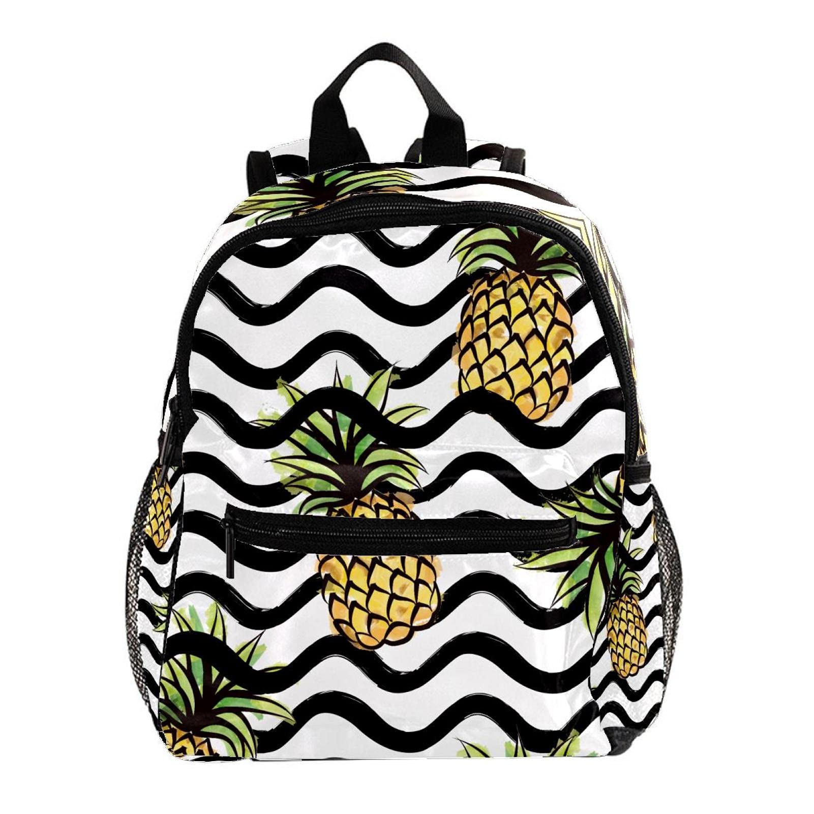 Sac à dos enfants 30,5 cm à rayures et ananas pour garçons et filles