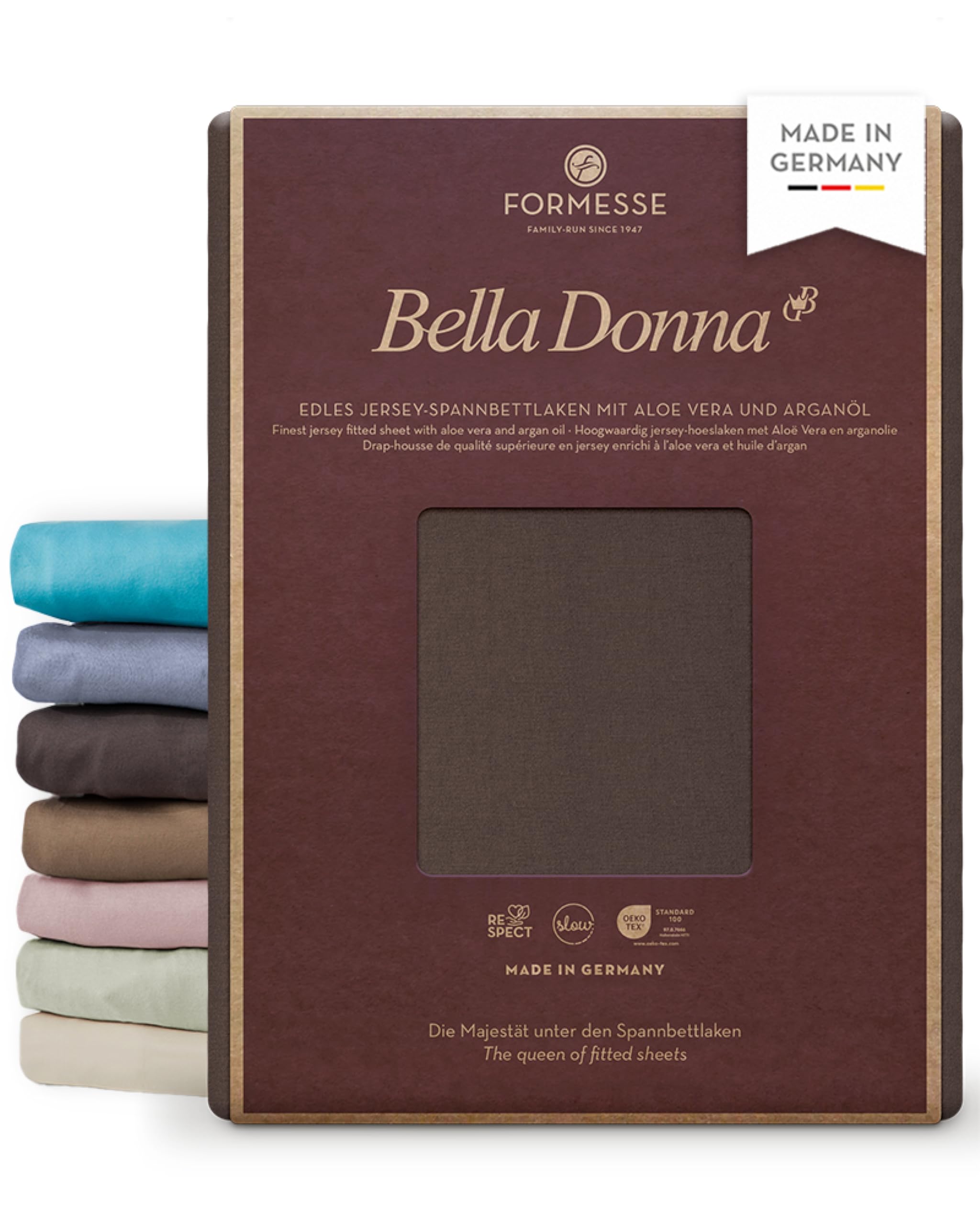 Formesse Bella-Donna Jersey prześcieradło z gumką Mokka, 140 x 200-160 x 220 cm