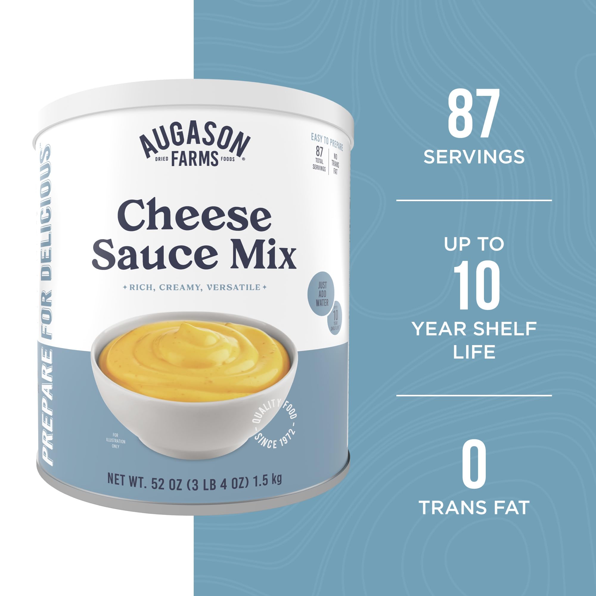 Cheese Blend Powder Food Storage 52oz #10 Can by Augason Farms | Notfallnahrungsvorrat 87 Portionen 10 Jahre Haltbarkeit ungekühlt haltbar Cheddar Käsepulver Konserven
