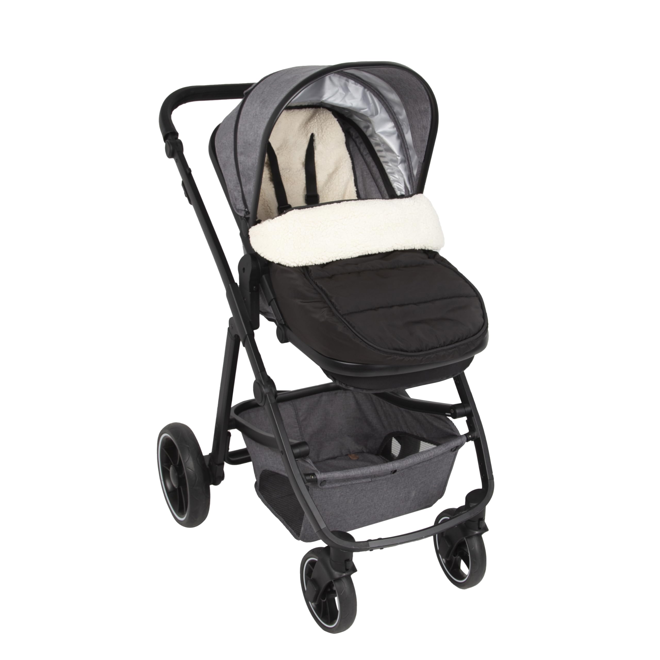 Tinéo - Chancelière Bébé - Chaud - Hiver - Sherpa - Déperlante - Universelle - 6/18 mois