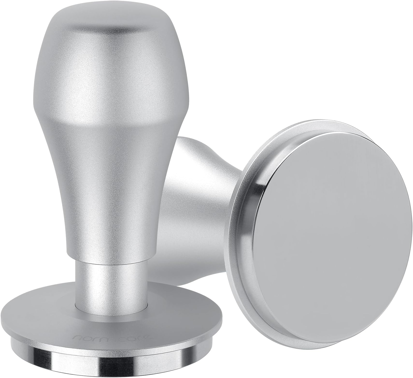 58.5mm Coffee Tamper V4.1 with Click Sound Feedback, Espresso Barista Hand Tamper, Spring Loaded Tamper With Flat Base, Anodized Aluminum Handle, Compatible with 58mm Espresso Machine, Silver
