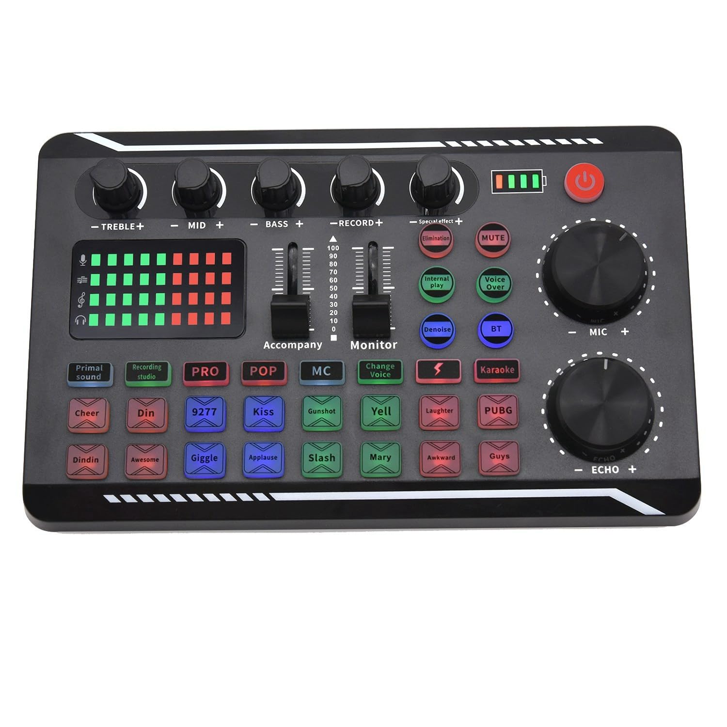 SHABD Carte Son Microphone Table de Mixage Audio Carte Son Console de Mixage Audio Amplificateur Table de Mixage de Musique en Direct Amplificateur ÉQuipement DJ