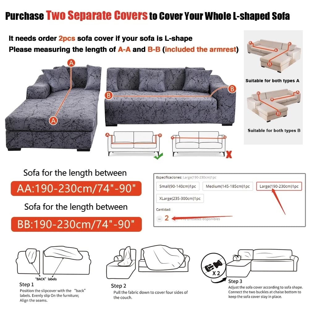Samt Sofabezüge 3/2/1/4 Sitzer Sofa Abdeckung L Form Schonbezug Sofa Sofabezug Sofa Überzug Sofahusse Couch Bezug Sofa Überzug Hussen Stretch Couchbezüg Sofaüberwurf Couchhusse ( Color : #5 , Size : 1