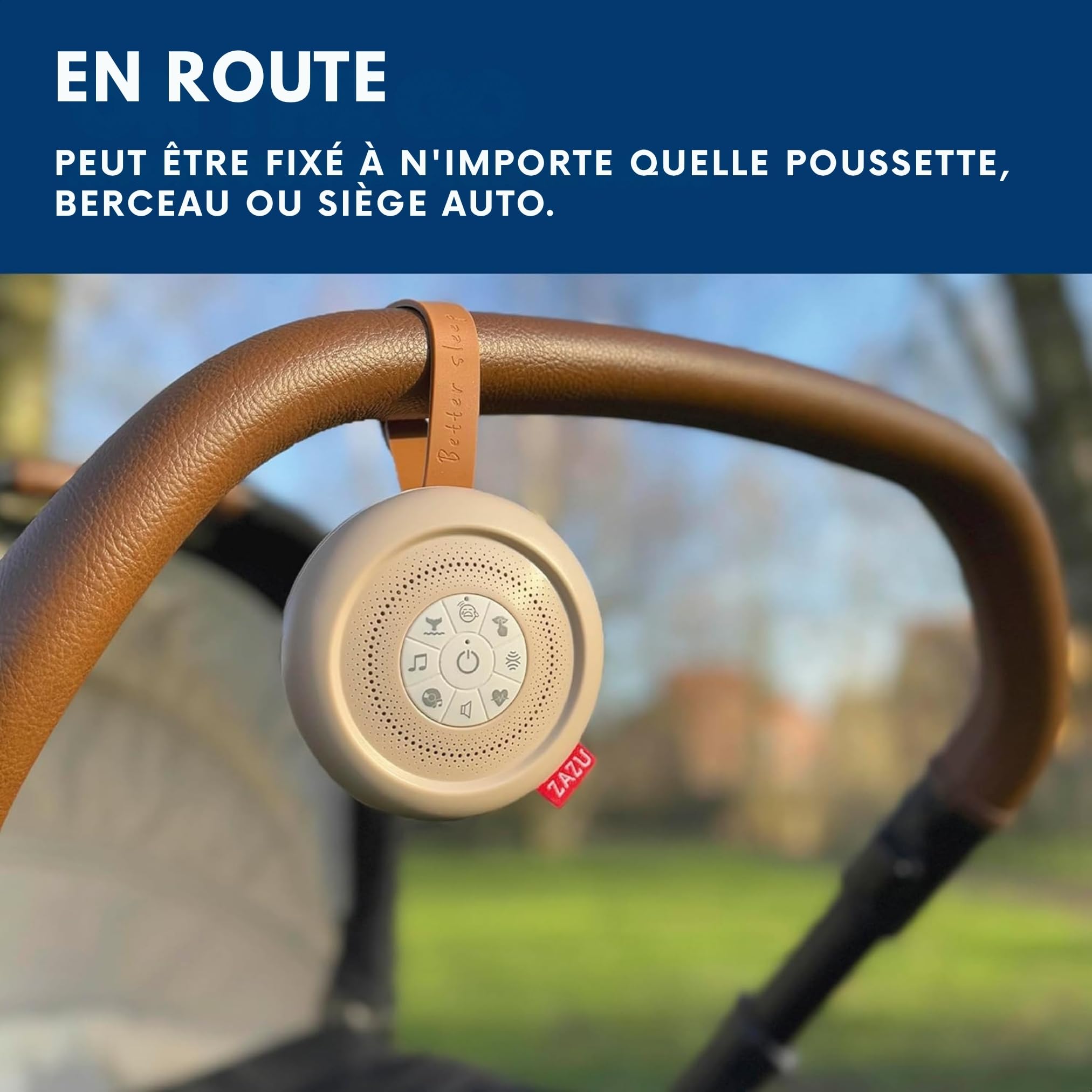 ZAZU Suzy Deluxe – Machine à Bruit Blanc Bébé Rechargeable | 14 Sons Apaisants | Capteur de Pleurs | Minuteur 20 Min | USB-C | Portable | Autonomie 100h