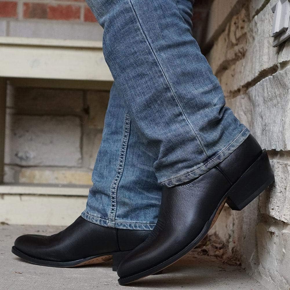 Soto Boots Mens Classic Round Toe Cowboy Boots H7001 9.5 Black