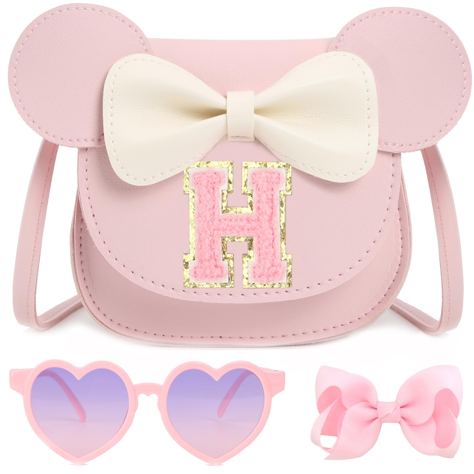 PRLINJSK Toddler Purse for Girls Birthday Gift, Little Girls Purse Kids Wallet Mouse Crossbody Bag Gift Set