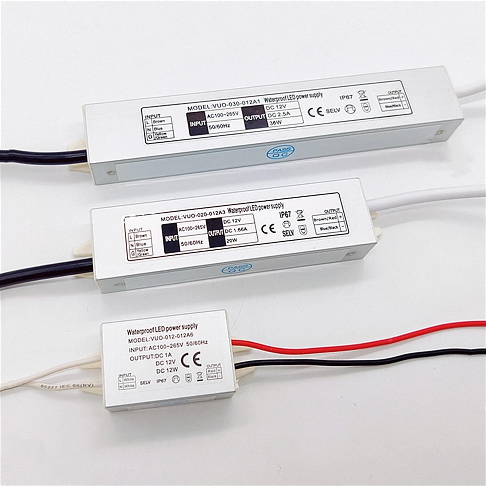 Driver LED impermeabile IP67 12W 20W 36W Alimentatore LED Ingresso 12V CC AC100-240V Illuminazione di potenza(12V 1.6A)
