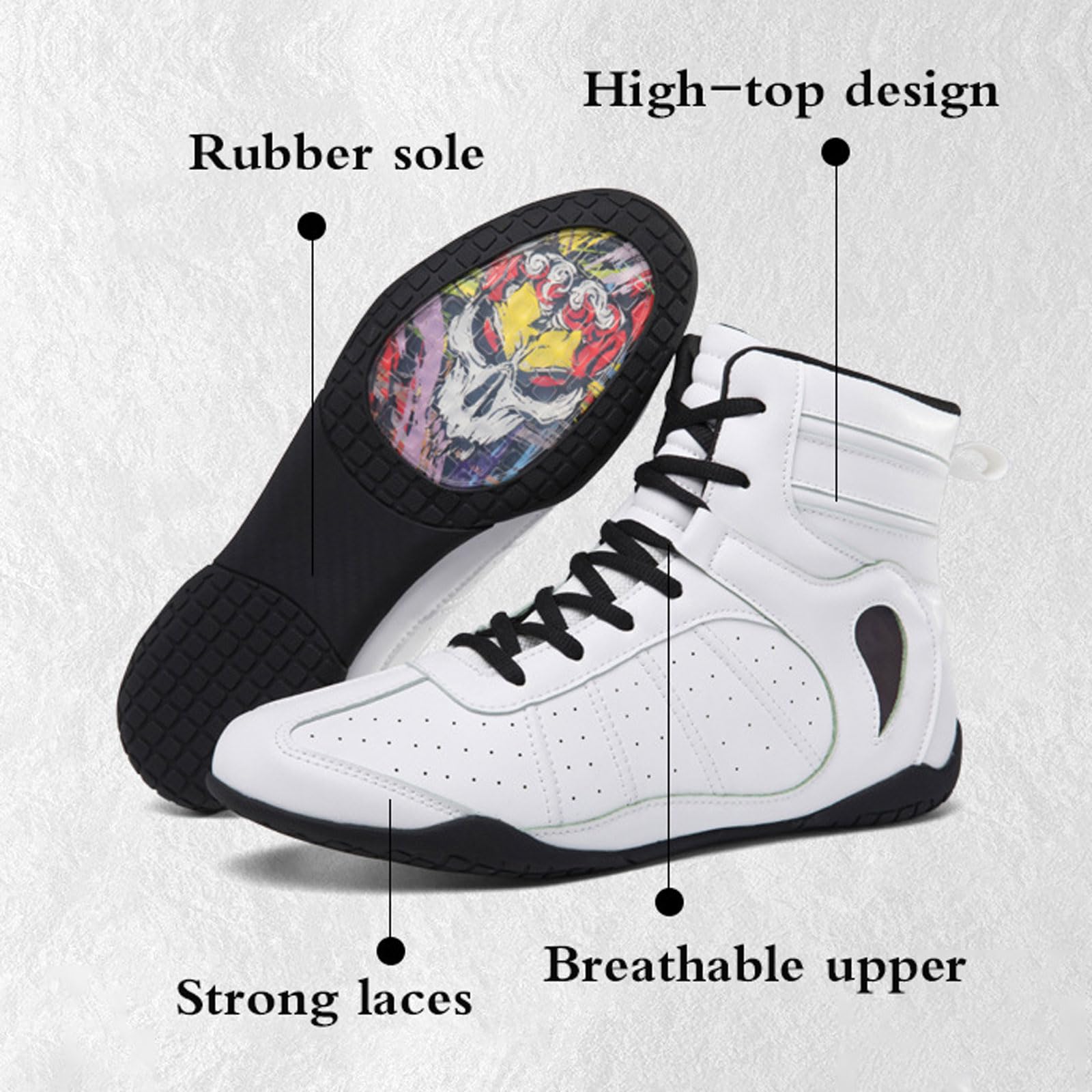 Botas De Lucha para Hombre,Zapatos De Lucha Antideslizantes,Zapatos De Boxeo Fitness,Zapatos De Lucha Unisexo,Liviablesy Transpirables,Flexibles,Confort,para Deportes,Combate,Wrestling