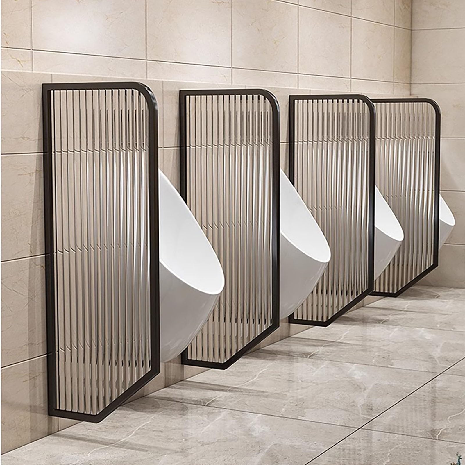 Mampara divisoria de urinario para mejorar la comodidad en baños de restaurantes