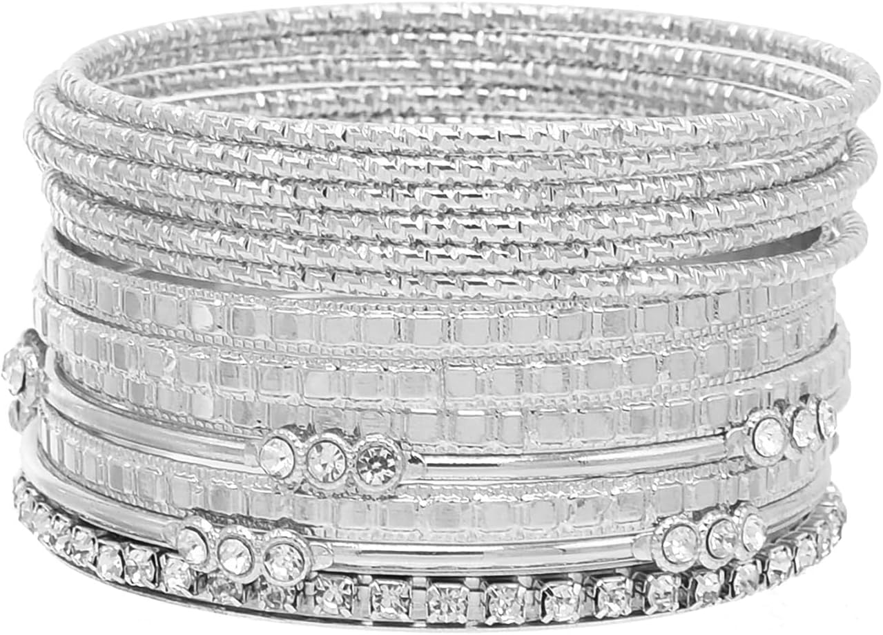 Bangles Bracelets for Women Bracelet Stack Chunky Indian Multi Bangle Bracelet Set Punk Bracelets Jewelry for Women Gift