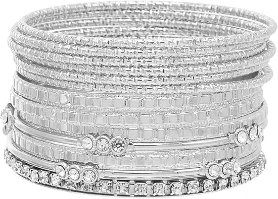 Bangles Bracelets for Women Bracelet Stack Chunky Indian Multi Bangle Bracelet Set Punk Bracelets Jewelry for Women Gift
