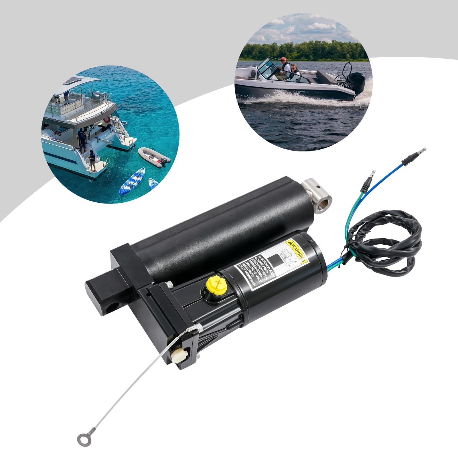 Trim elettrico per motori fuoribordo, motore a spazzola 500 W 12 V DC, impianto elettrico in acciaio inox 630 e alluminio 7075, con protezione da surriscaldamento e limite, ricambio per OEM 830250T5