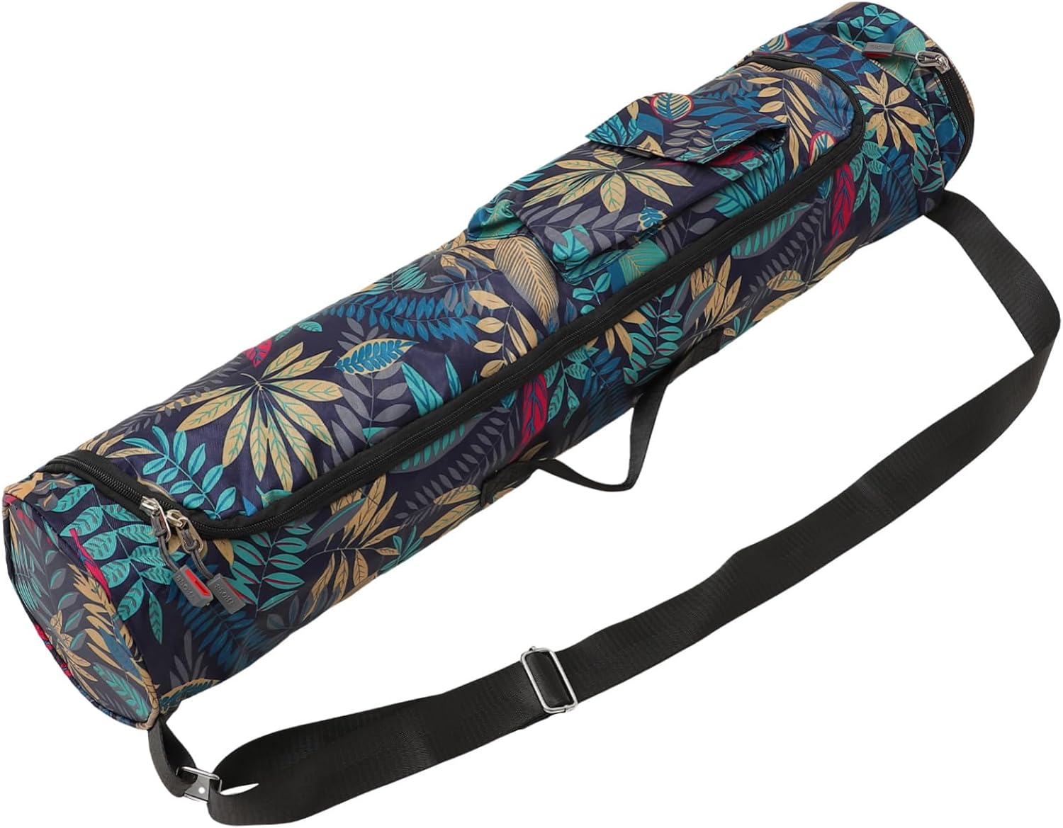 1pc National Style Yoga Mat Storage Bag Portable Cylinder Design for Fitness Exercise Convenient for Yoga Enthusiasts Pockets for Essentials