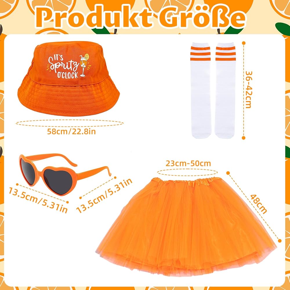 Occhiali Da Sole A Forma Di Cuore Colore Arancione – Stile Aperol Spritz, Accessorio Feste Anni '70/'80