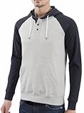 Men&apos;s Casual Long Sleeve Henley Sweatshirt Knit Fleece Active Sports Hoodie Pullover