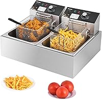 Vista 10 de Freidora profunda con cesta, 1700W 9.1Qt de tanque de aceite/ 4Qt de cesta, freidora eléctrica de acero inoxidable para encimera para uso doméstico