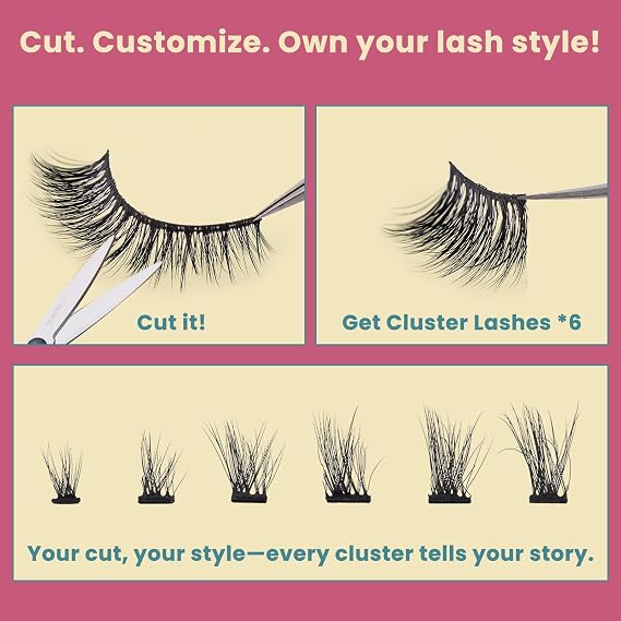 Half Lashes Natural Look Fluffy False Eyelashes Eye Lashes 3D Natural Volume Accent Lashes 7 Pairs Pack