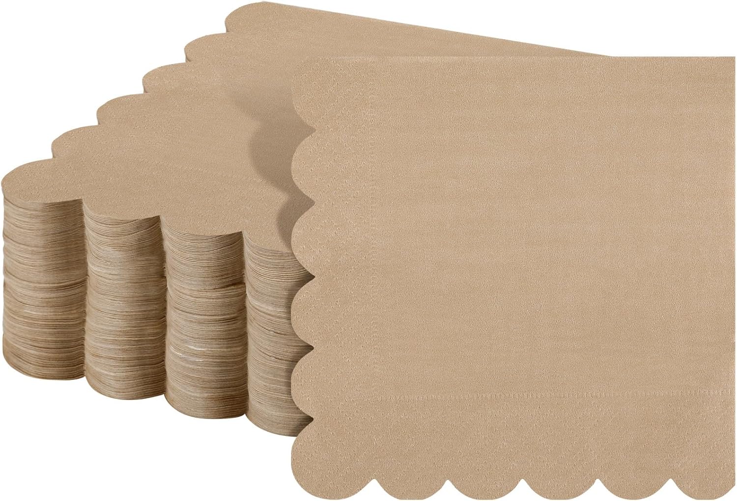 100 Pcs Scalloped Cocktail Napkins Thick Paper Napkins