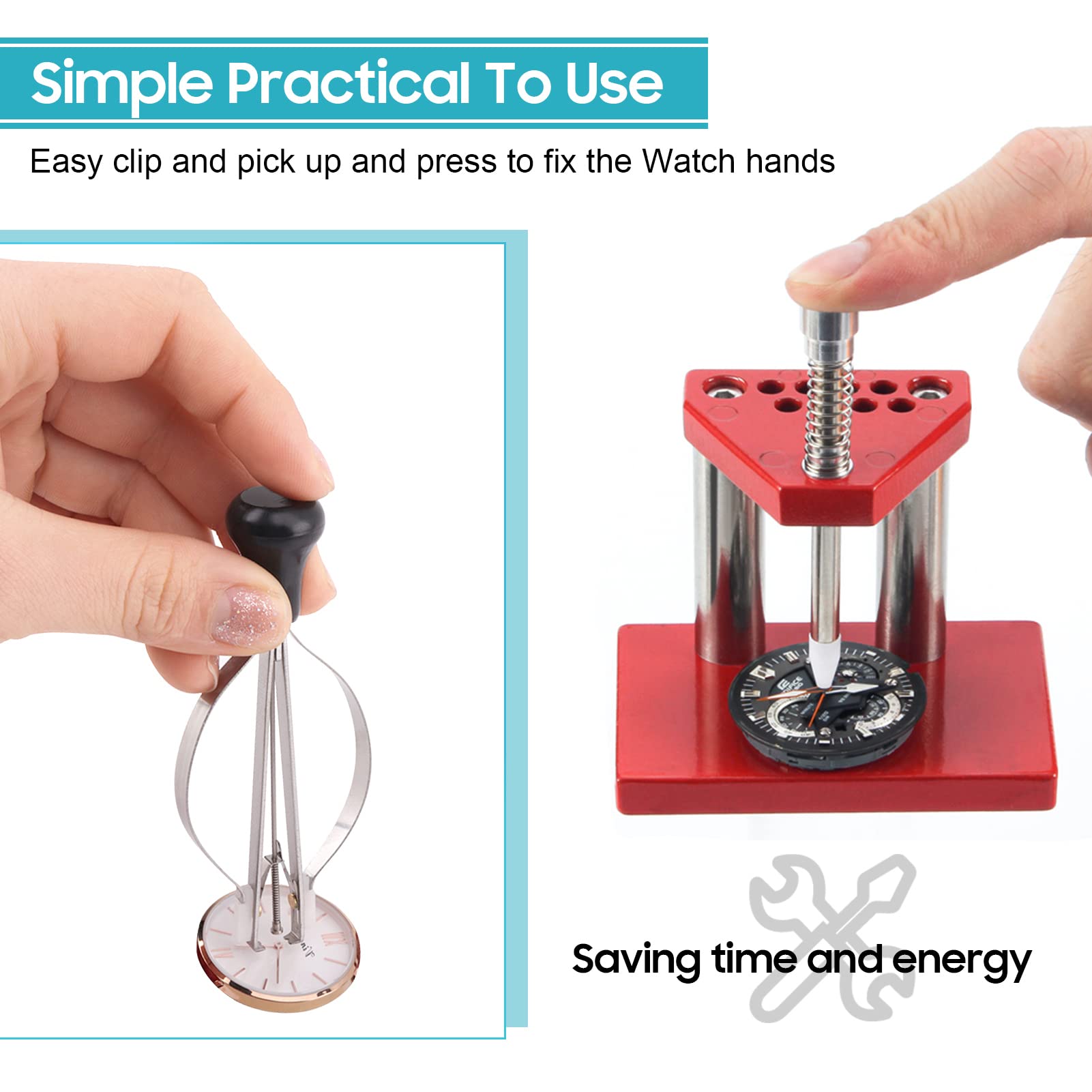 Watch Hand Plunger Puller Watch Repair Tool Kit, Universal Watchmaker Watch Hand Presser, Solid Alloy Steel Watch Hand Lifter Puller Plunger Remover Watchmaker Watch Hand Presser Lifter Puller Plunger