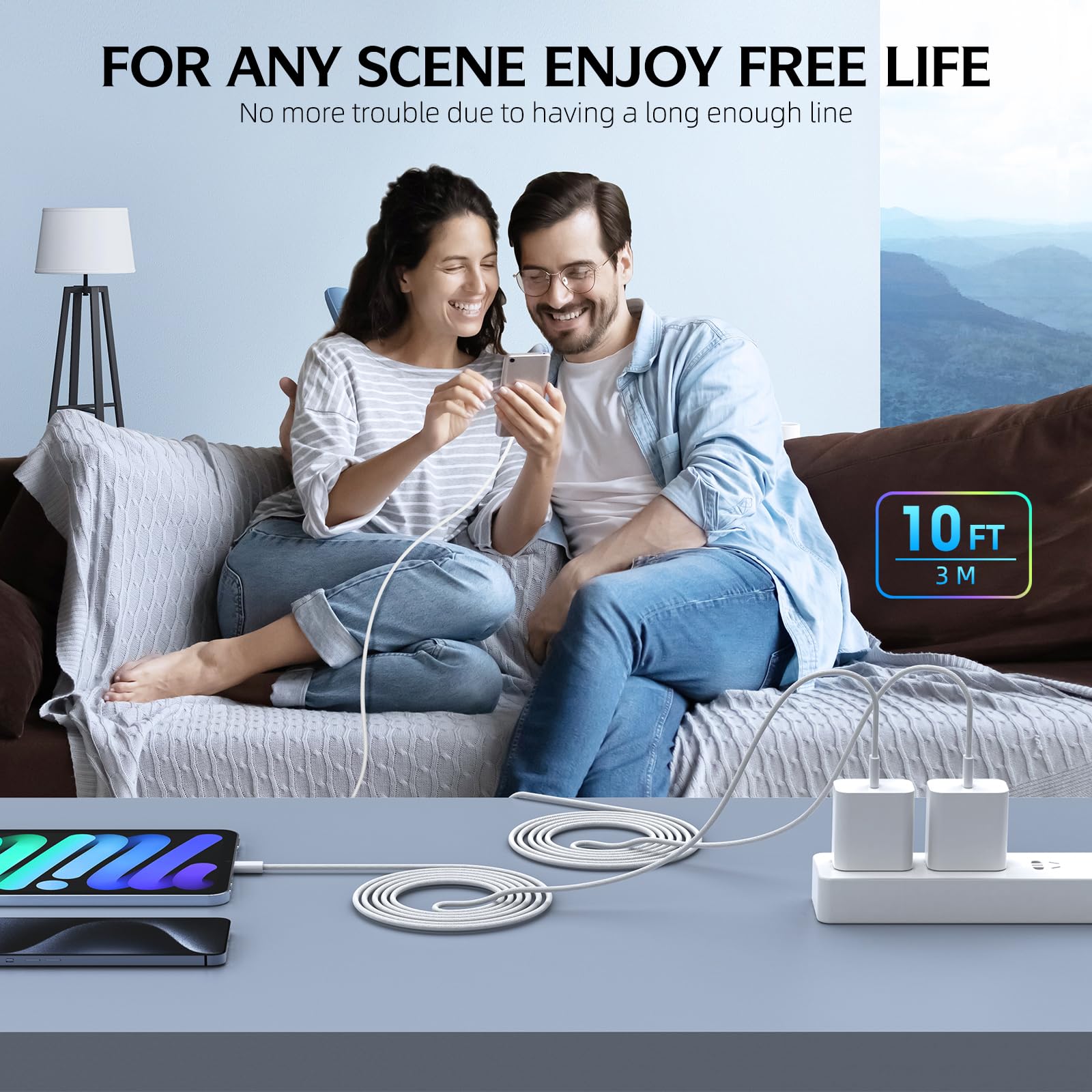 Szybka ładowarka do iPhone'a 16 Pro, 2 sztuki, 2 szt., 25 m, długi kabel USB C, z szybką ładowarką USB 20 W, do iPhone'a 16e/16 Pro/16 Pro max/16 Plus/16/iPhone 15/15 Pro/15 Pro Max/15 Plus, iPada Pro