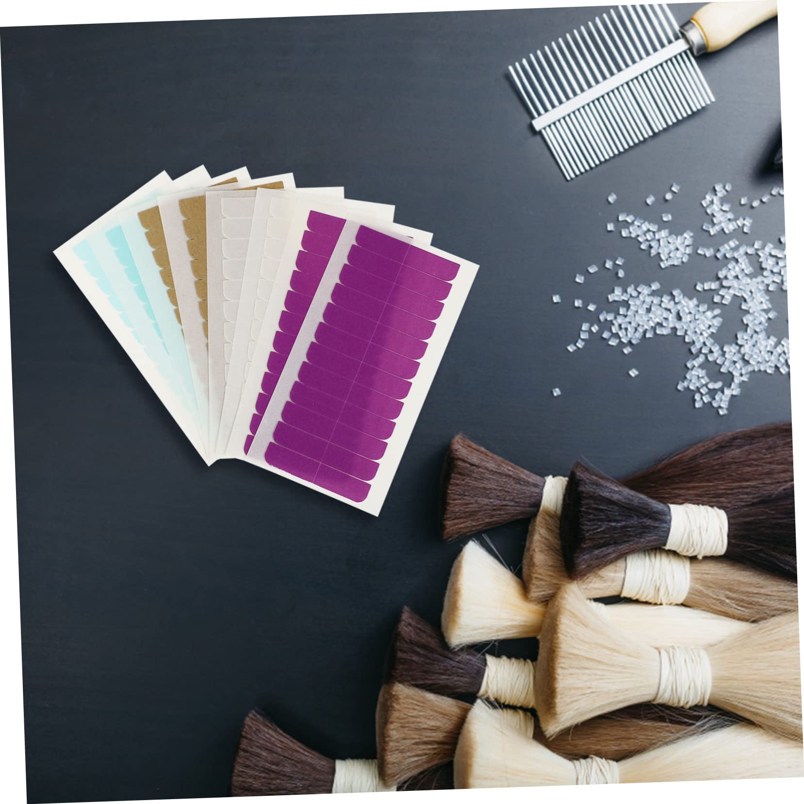 Housoutil Hair Extension Adhesive Strips 8 Pcs Double Sided Tape Sticker for Wig Tape for Wig Sensitive Skin Safe