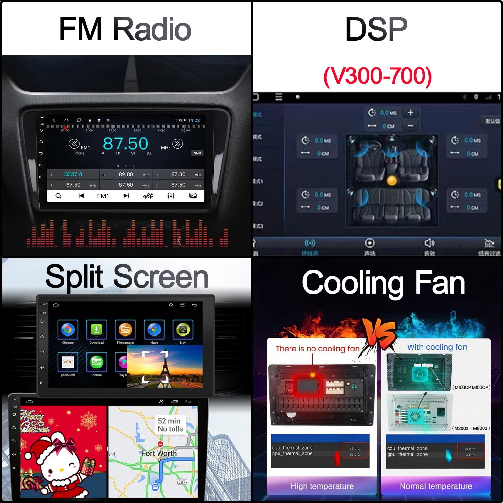 Autoradio Android per Honda Jazz 2 Fit 2 GG 2008-2014 Schermo Touchscreen QLED Android Auto CarPlay Musica Wireless/Bluetooth/FM/AM/RDS/WiFi/GPS/ADAS DVR/Ventola Di Raffreddamento