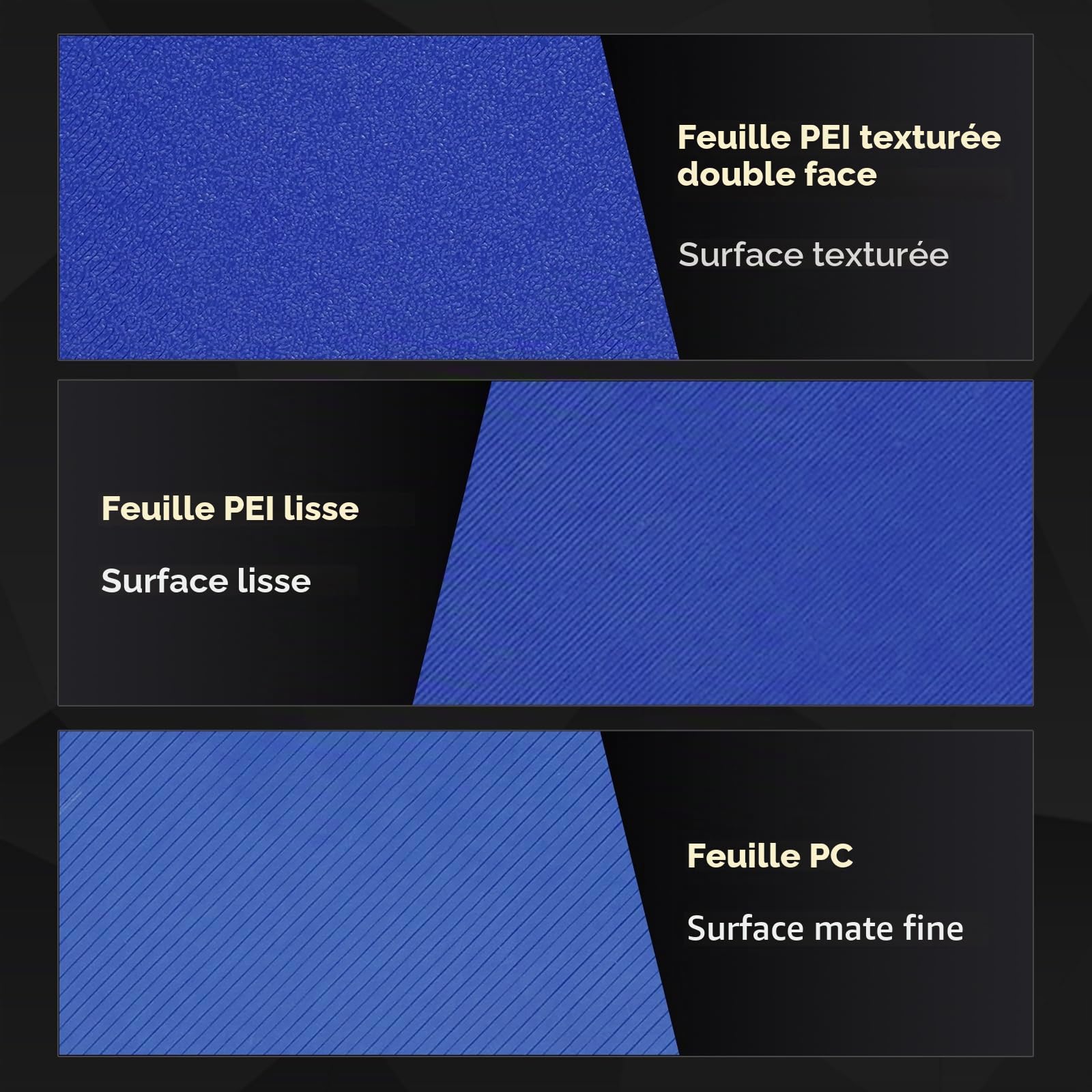 Flashforge Adventurer 5M Series et AD5X Plateau PEI Double Face | Lisse, Flexible, Polyvalent pour PLA/PETG/TPU/CF
