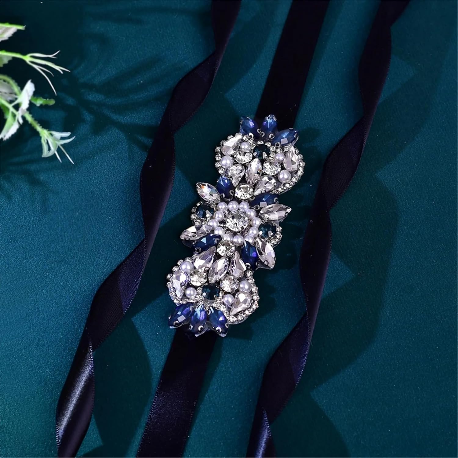 Women’S Handmade Rhinestone Pearl Bridal Belt Beaded Waist Jewelry Tie Sash For Wedding And Gown Accessories