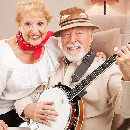 Miniatura 9 de Vangoa Banjo - Kit de 5 cuerdas de tamaño completo para principiantes, cabeza Remo, resonador de caoba, banjo cerrado con bolsa premium para