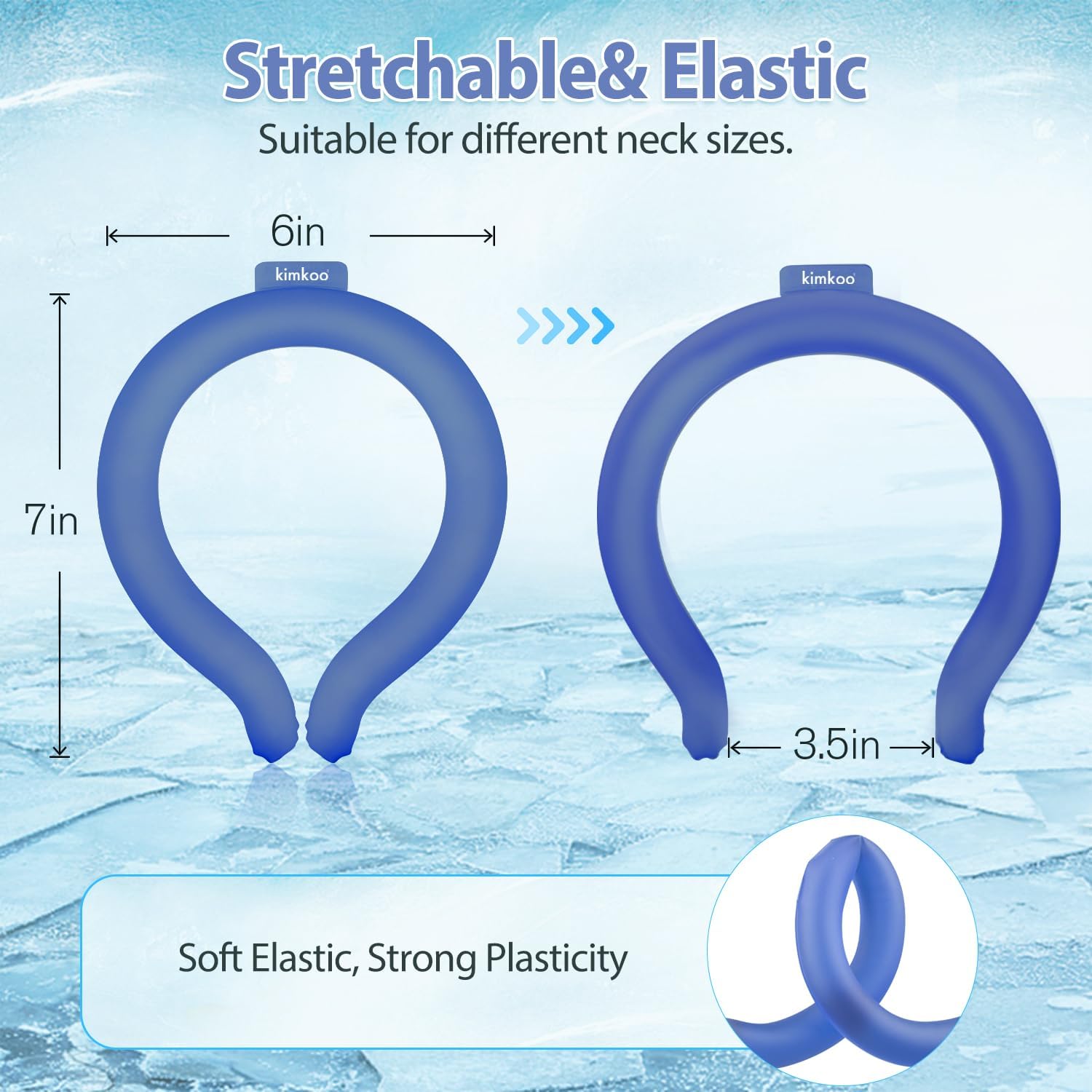 2PCS Neck CoolingTube with Insulated Bag, Reusable Frozen Neck Cooling Products for Hot Weather (Navy Blue) image 2