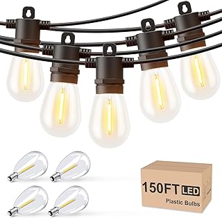 Svater Outdoor String Lights 150 FT, Patio Lights for Outside with Shatt...