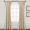 Lush Decor Farmhouse Boho Stripe Woven Tassel Yarn Dyed Cotton Window Curtain Panel Pair, 95 L x 42 W, Wheat & White