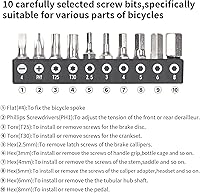 Vista 4 de Kit de herramientas para bicicleta, kit de reparación de bicicletas, juego de mini llaves de trinquete con 10 brocas, destornillador de trinquete